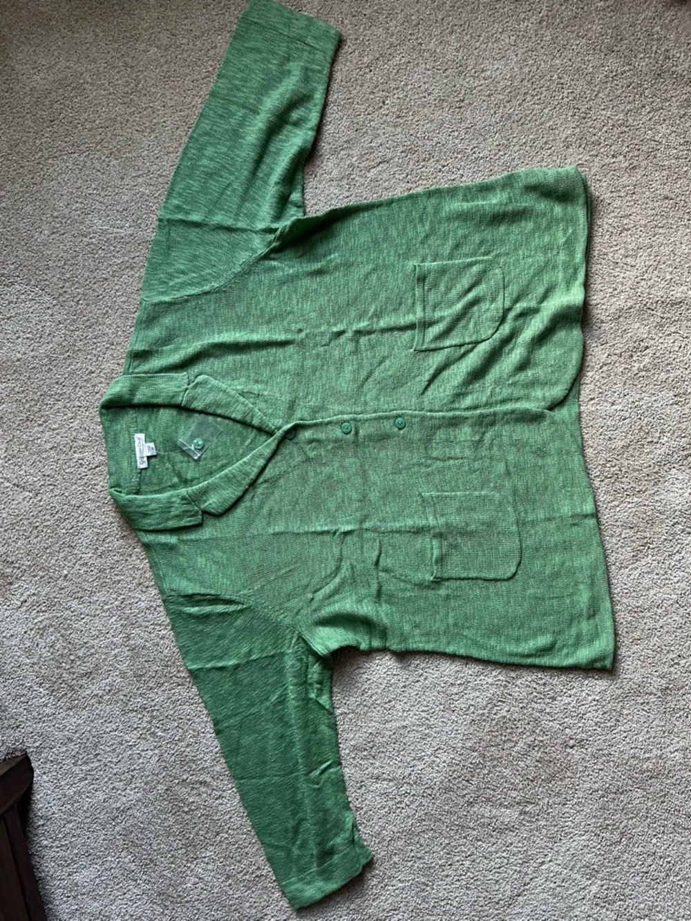 Coldwater Creek Green Knit Button-Front Sweater - Picture 2 of 4